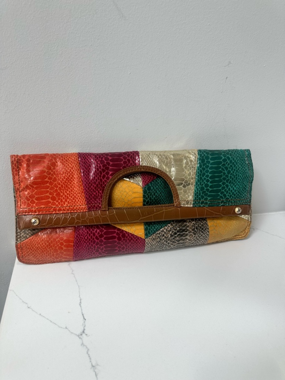 Nine West Vintage Multicolor Patchwork Clutch Bag - Picture 2 of 5